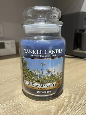 Blue Summer Sky Deerfield Yankee Candle Large Jar 22OZ • £30