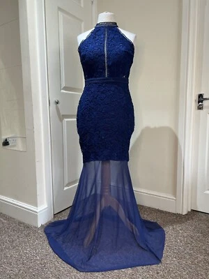 £4.20 • Buy Gorgeous Lipsy London Navy Long Evening Dress Size 12