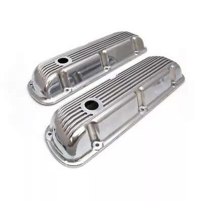 62-85 SBF Ford 302 Retro Finned Polished Aluminum Valve Covers 289 351W 5.0 SB • $168.93