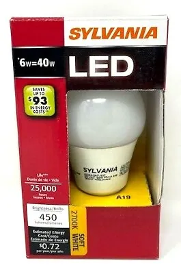 Sylvania LED 6W=40W A19 Soft White 2700K E26 Medium Base Wet Rated Light Bulb • $8.99