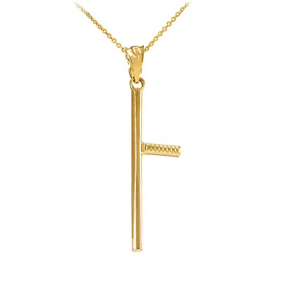 $155.99 • Buy 14k Gold Police Nightstick Baton Truncheon Cosh Billystick Sap Pendant Necklace