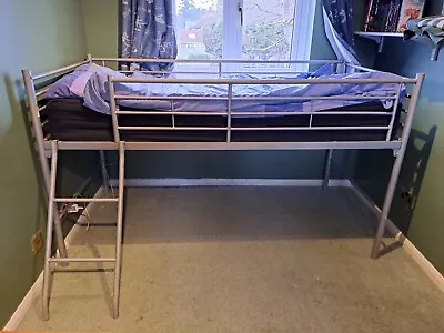 Mid Sleeper Cabin Bed Metal Bed Frame With Ladder -  Underbed Storage Space • £50