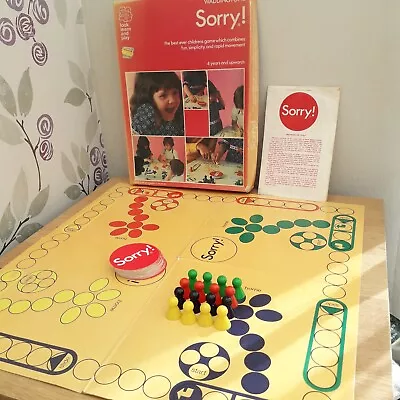 Sorry! Board Game Vintage Waddingtons 1973 Boxed With Instructions Complete • £9.99