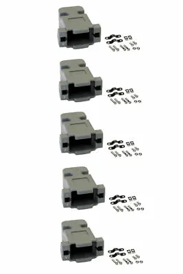 5 PCS DB9 D-SUB 9 Pin RS232 Serial Plastic Hood Shell Solder Connector Cover Lot • $8.99