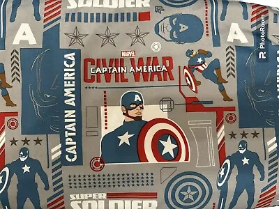 Marvel Twin Flat Bed Sheet Captain America Super Soldier Civil War • $10