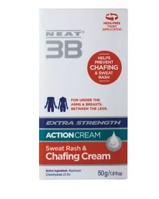 Neat Feat 3B Action Cream Sweat Rash & Chafing Cream Extra Strength 50g • $14.99