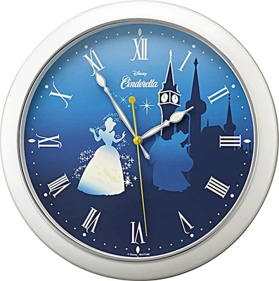 RHYTHM Disney Cinderella Wall Clock Quiet High Brightness Phosphorescent Japan • $80