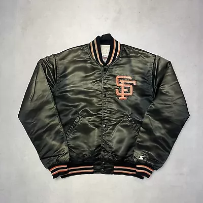 Vintage 90s Starter Diamond Collection San Francisco Giants Satin Bomber Jacket • $199.99