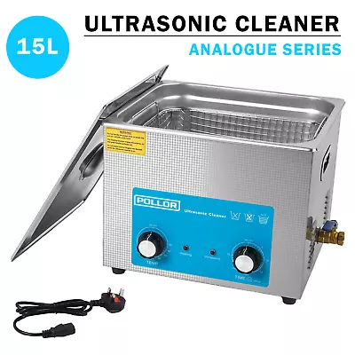 15L Ultrasonic Cleaner With Temperature Timer Cleaning Bath 40KHz • £164.99