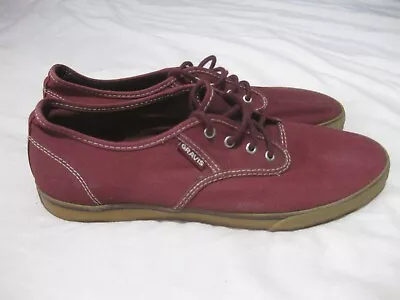 Gravis Slymz Port Low Top Canvas Shoes Burgandy Size Mens US 11.5 EUR 45.5 • $20