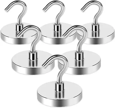 Strong Magnetic Hooks 6Pk 100LBS Heavy Duty For Hanging Metal/Grill/Refrigerat • $14.99