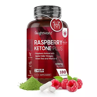 Raspberry - Vitamin C - 180 Capsules - Weight Loss & Immune Support - Fat Burner • £15.49