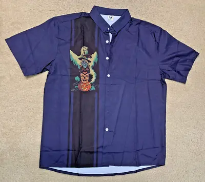 Men's Size M Medium Halloween Short Sleeve Button Down Retro Bowling Shirt NOS • $11.99