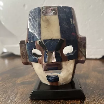 Vtg Mayan Small Mask Mexico Folk Art Aztec Semi Precious Stone Mother Of Pearl • $9.99