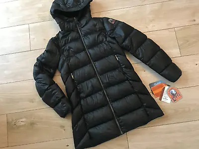 £99.99 • Buy Girls LONG Black Down PARAJUMPERS Winter COAT (age11-12)