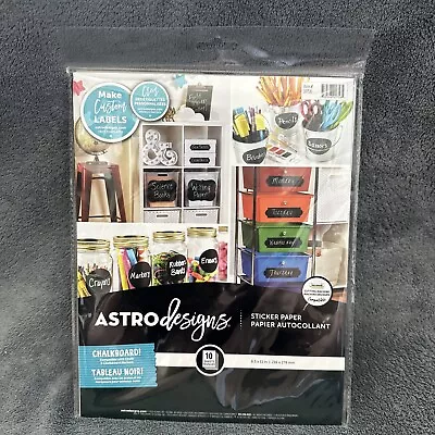 Astro Designs Sticker Paper Chalkboard Compatible Make Custom Chalkboard Labels • $9.99