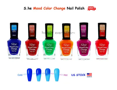 S.he Mood Color Change Nail Polish Set - All 6 Colors Long Lasting Nail Polish • $15.99