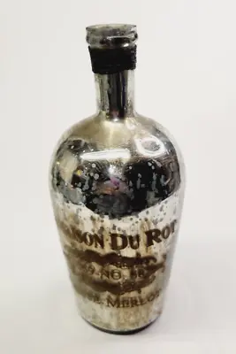 Uttermost? Vintage Styled Mercury Glass Bottle Brass Wire Wrap Le Maison Du Rot • $48