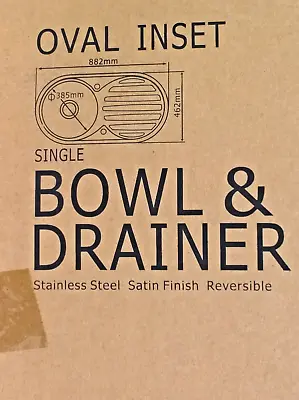 3 X New Stainless Steel Kitchen Sink Round Single Bowl Reversible Drainer (B&Q) • £30