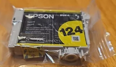 Genuine Original EPSON 124 YELLOW Color Ink Cartridge In Factory Sealed Wrapper • $4