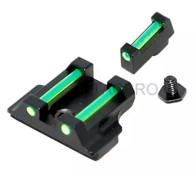 Black Anodized Aluminum Front & Rear Sight With Green Fiber Optic For Gl0ck  • $12.99