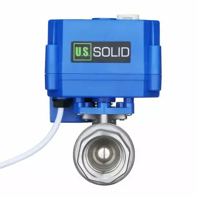 U.S. Solid 3/4  NPT Motorized Ball Valve N/C 9/12/24V AC/DC 2-Wire SS304 W/ Knob • $49.79