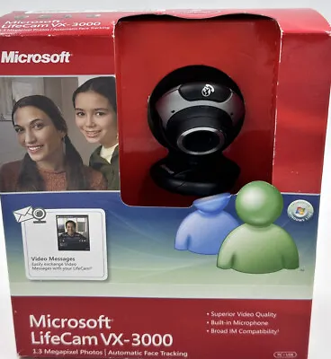 Microsoft LifeCam VX-3000 Model 1076 Windows Live Call Button Auto Face Tracking • $9.99