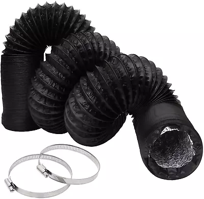 3Inch Flexible Ducting Hose 16.5 Feet Black Aluminum Ducting Dryer Vent Hose Wit • $25.05