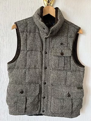 Polo Ralph Lauren Men's Grey Tweed/ Herringbone Puffer Vest Size S • £49.95