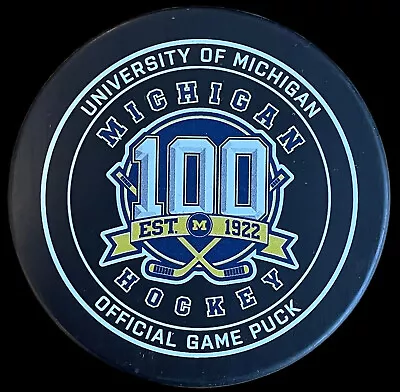 University Of MICHIGAN WOLVERINES 100th Anniversary Official Game Hockey Puck • $39.99