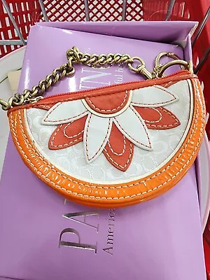 Vintage Coach Orange Coin Purse/ Wristlet/Floral Design  • $40