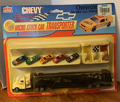 1997 Imperial Diecast-Chevy Micro Stock Car Transporter + 5 Cars - New • $14.99