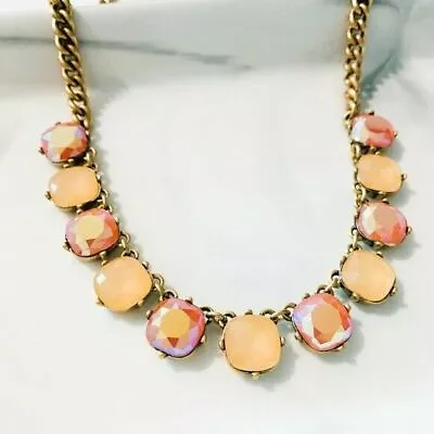 J. CREW Square Brûlée Necklace - YELLOW - PINK • $17.99