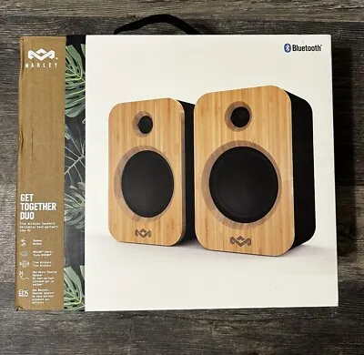 House Of Marley Get Together Duo Powerful Bookshelf Speakers Wireless Bluetooth • $100