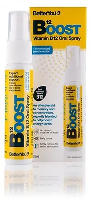 BetterYou B12 Boost- Vitamin B12 Oral Spray - 25ml - Helps Boost Energy Levels • £10.99