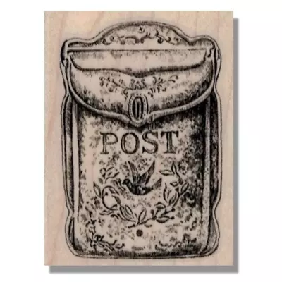 Mounted Rubber Stamp VINTAGE MAILBOX Post Flying Bird Postal Mail Box Deliver • $10.25