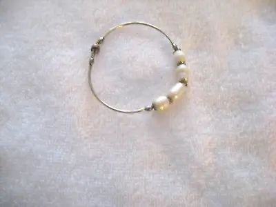 Vintage Sterling Bracelet With Fresh Water Pearls! • $12