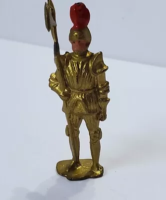 Vintage Gold Medieval KNIGHT Toy Soldier 2.25  Tall ENGLAND • $9.99