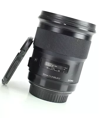 Sigma 50mm F1.4 DG ART Series Prime Lens Canon EOS EF Mount Front & Rear Caps • £399.99