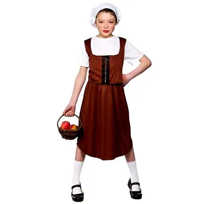 £12.95 • Buy Child TUDOR GIRL Maid Victorian Fancy Dress Costume Girls Book Week Age 3-10 Kid
