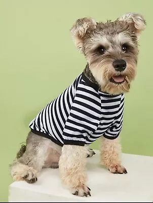 NEW Dog Cat Pet Tee Shirt Black And White Stripe Too Small Costume Mime French • $8