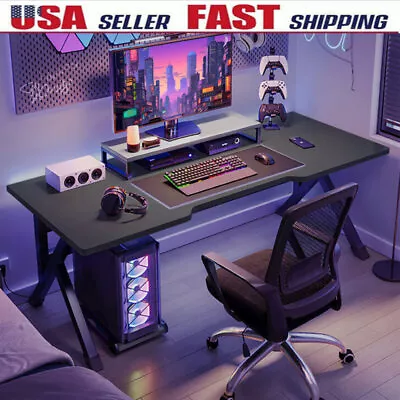 Gaming Desk PC Computer Desk Home Office Desk Table Gamer Workstation Black • $73.99