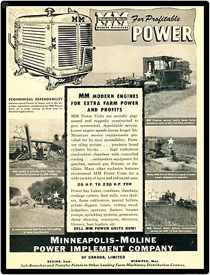 Minneapolis Moline Power 9  X 12  Metal Sign • $14.99