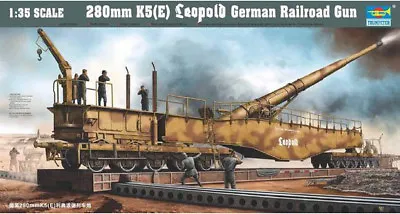 Trumpeter 00207 1/35 280mm K5(E) Leopold Railroad Gun Model Kit • $135.38