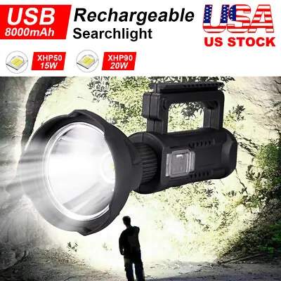 Powerful Super Bright LED Searchlight Handheld Spotlight Flashlight Rechargeable • $19.05