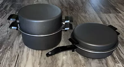 Vtg Miracle Maid 10  Dutch Oven And Frying Pan With Lids Hard Anodized Aluminum • $119.99