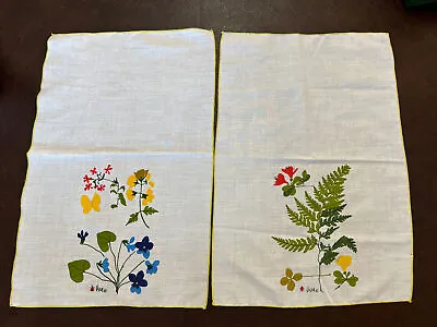 2 Vintage Floral Vera Neumann Table Scarf Tea Towel • $24.95
