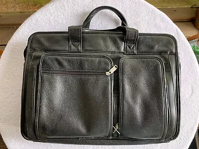 VTG Wilsons Leather Laptop Bag Mens Briefcase Black Attache Messenger Shoulder • $74.93