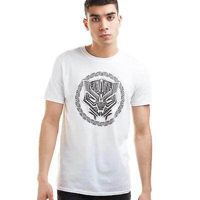 Official Marvel Mens Black Panther Symbol T-shirt White S - XXL • £13.99