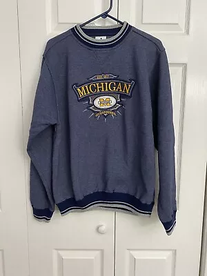 VINTAGE Michigan Wolverines Sweatshirt Mens M Blue Crewneck 90s Embroidered • $29.99